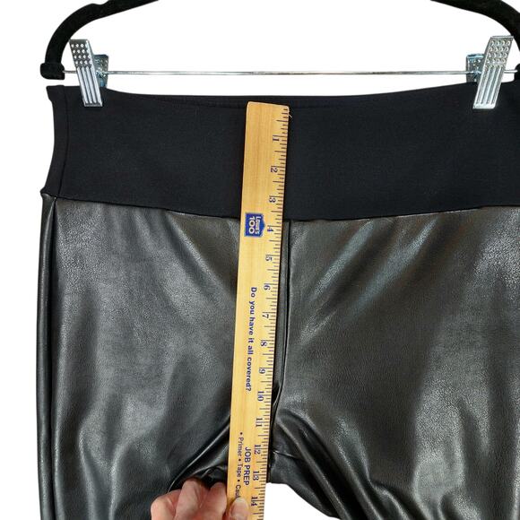 SPANX Assets Faux Leather Leggings sz 1X Women Black Stretch Comfort 20258R READ - Picture 6 of 12